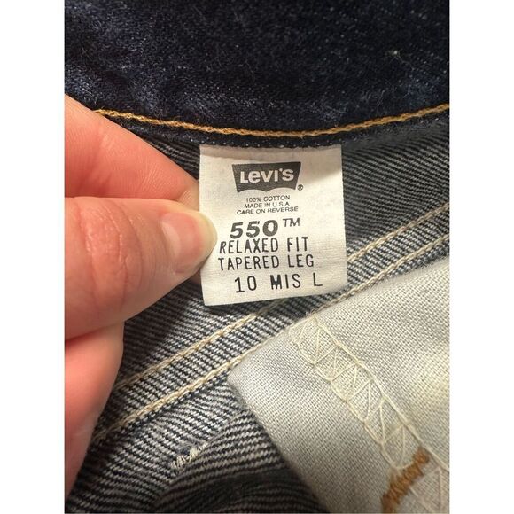 Size 10L Vintage Levi’s 550 Womens Dark Wash High Rise Relaxed Tapered Mom Jeans - Picture 7 of 8